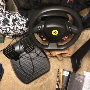 HOTAS steering wheel with peddles and flight stick